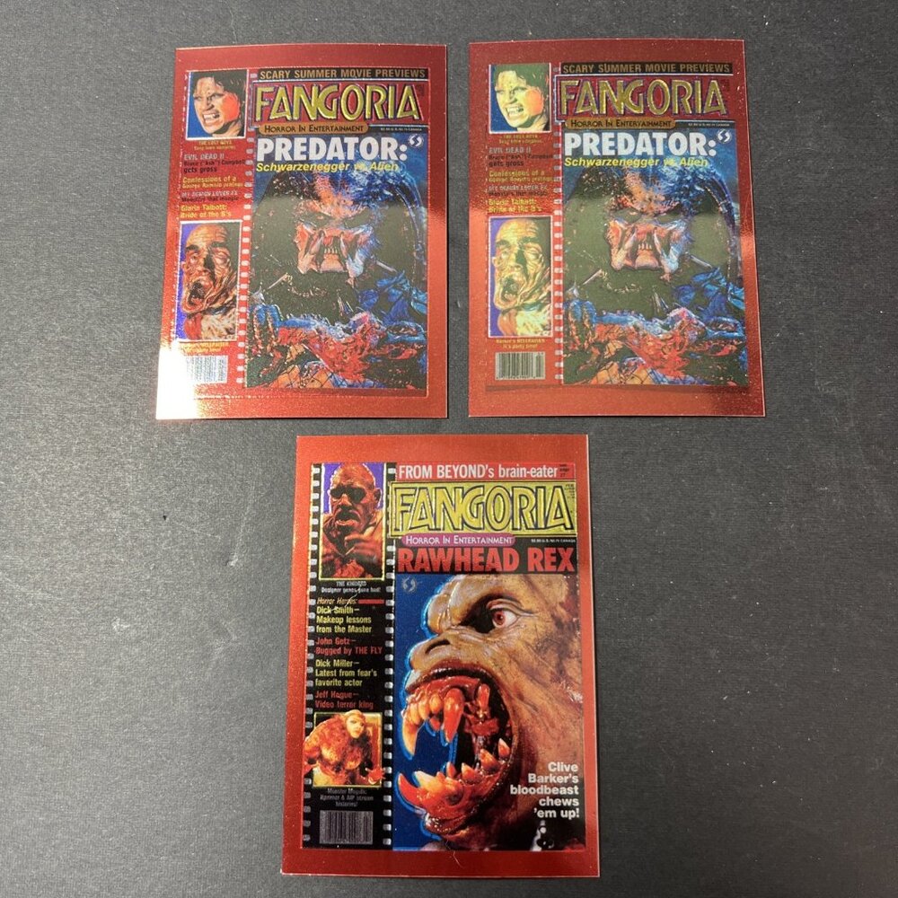 1992 Fangoria Horror Collector Cards Chromium Predator X2 & Rawhead Rex US